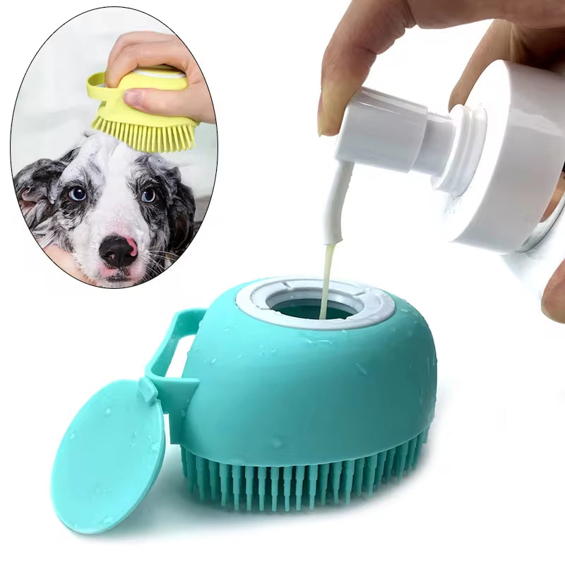 Bathroom Puppy Big Dog Cat Bath Massage Gloves Brush  