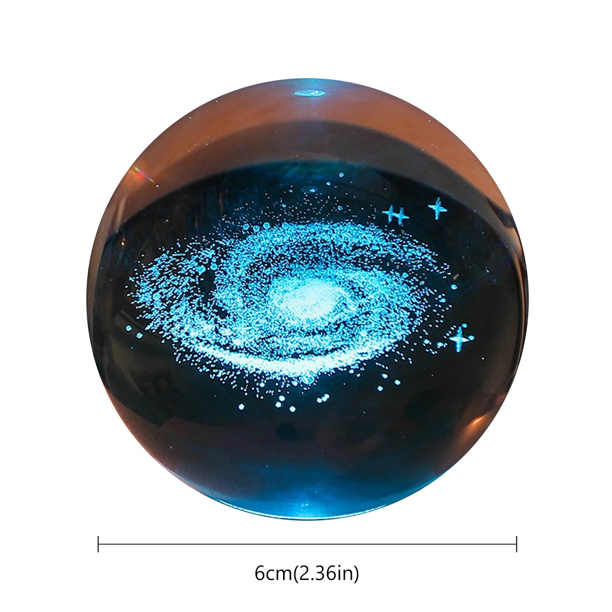 3D Crystal Ball LED Night Light Glowing Planetary Galaxy Lamp 