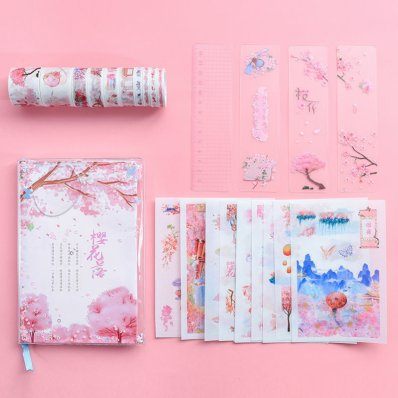 Cute Creative Cherry Blossom Hand Ledger Gift Box Set - Lucky 22 Products 