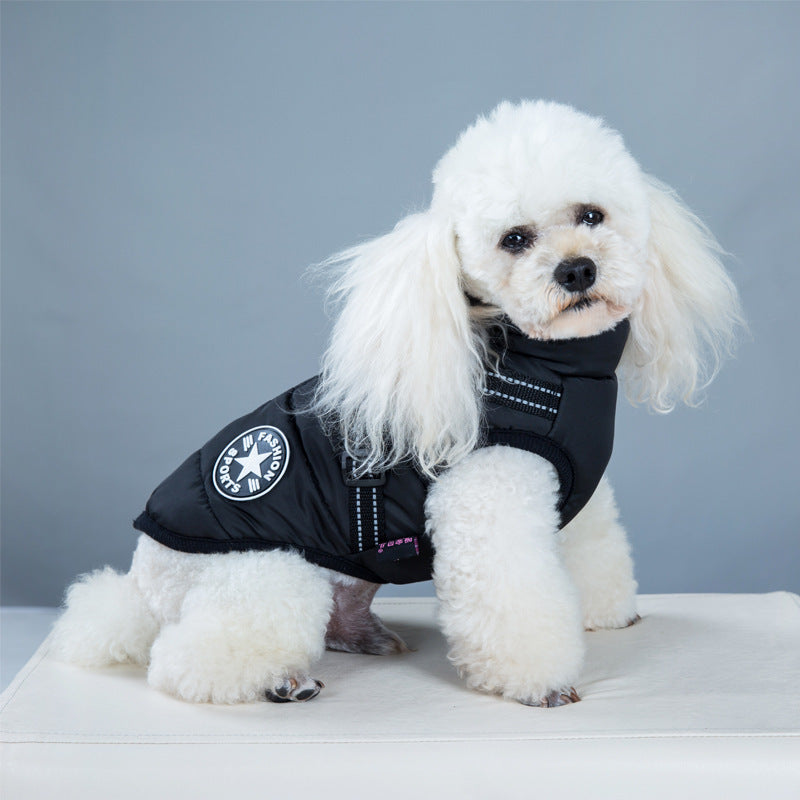 Waterproof Dog Clothes Winter Dog Coat with Harness - Lucky 22 Products 