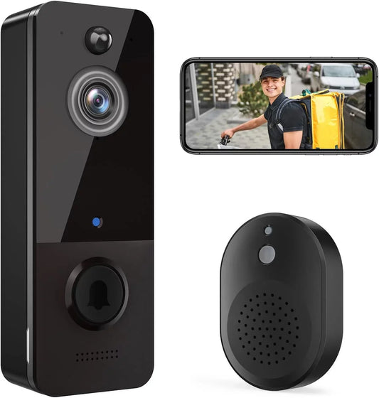 Wireless Doorbell Camera with Chime, Smart Video Doorbell Security Camera with  