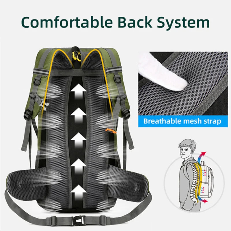 50L Travel Backpack Camping Men Large Hiking Bag 