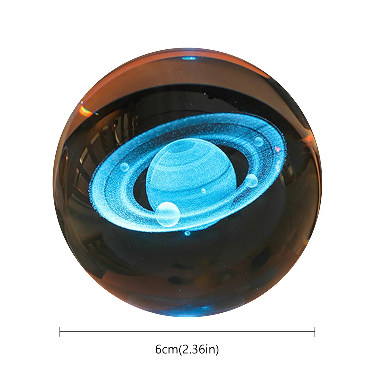 3D Crystal Ball LED Night Light Glowing Planetary Galaxy Lamp 