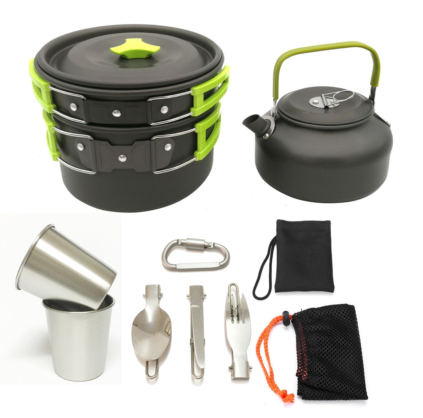 Outdoor Jacketed Kettle 2-3 Person Camping Teapot Tableware Suit - Lucky 22 Products 