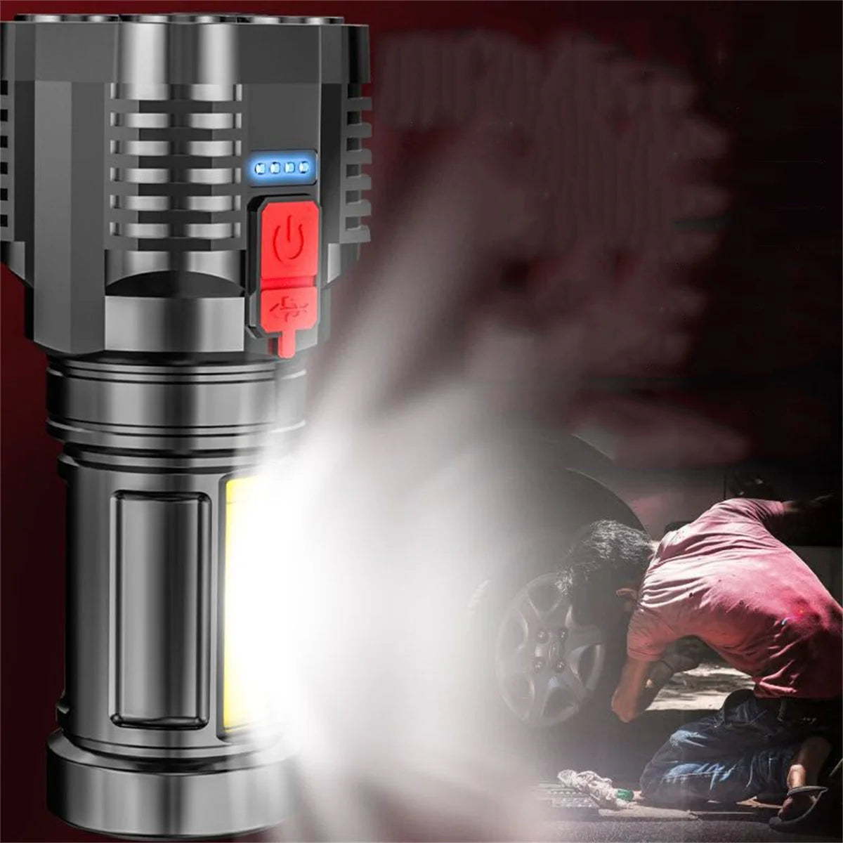 10000 LM LED Flashlights, Powerful Handheld Tactical Flashlight 