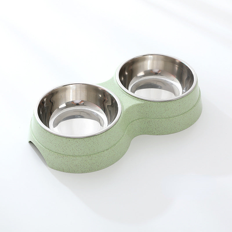 Double Pet Bowls Dog Food Water Feeder Stainless Steel Pet Drinking Dish Feeder Cat Puppy Feeding Supplies Small Dog Accessories - Lucky 22 Products 