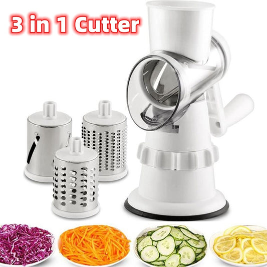 3 In 1 Vegetable Slicer Manual Kitchen Accessories Grater For Vegetable Cutter Round Chopper Mandolin Shredder Potato Home Kitchen Supplies Kitchen Gadgets - Lucky 22 Products 