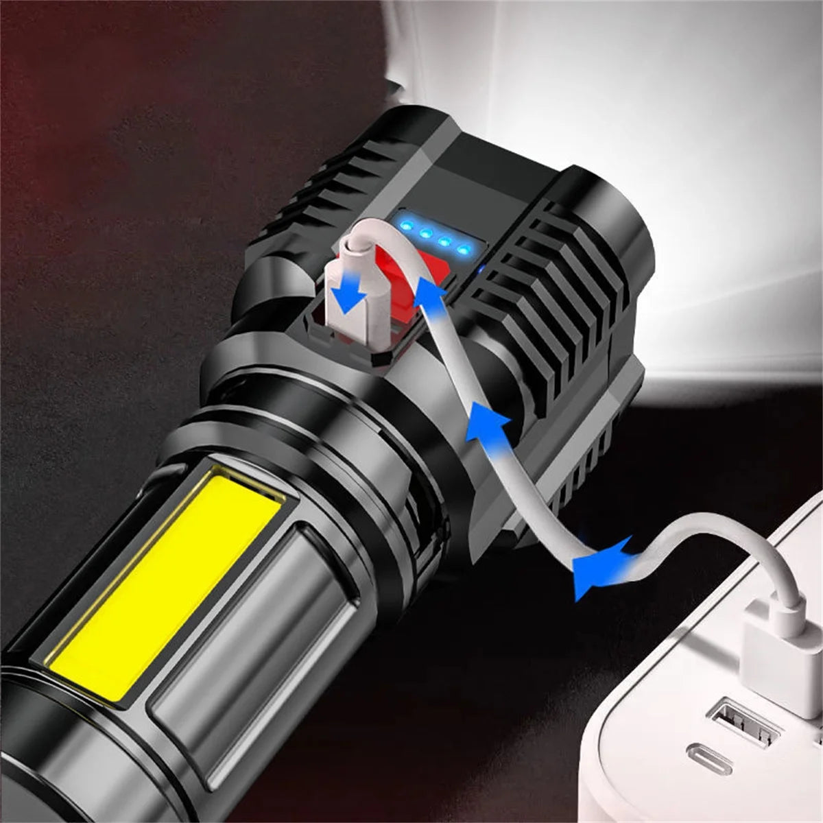 10000 LM LED Flashlights, Powerful Handheld Tactical Flashlight 