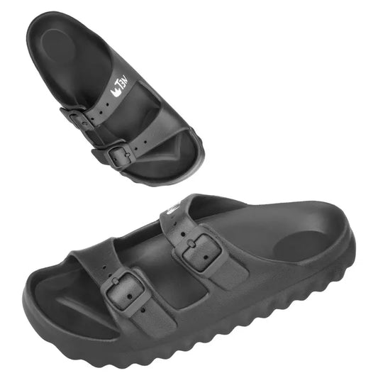 Women's Double Buckle EVA Sandals, Open-Toe Slippers for Summer Outdoor Use.