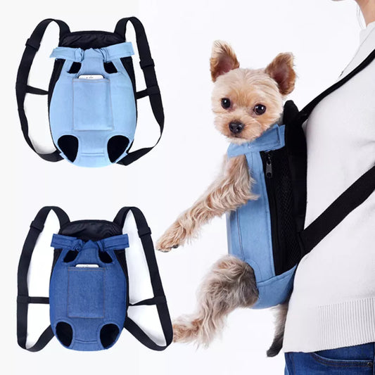 Denim Pet Dog Backpack Outdoor Travel Dog Cat Carrier Bag for Small Dogs Puppy Kedi Carring Bags Pets Products Trasportino Cane - Lucky 22 Products 