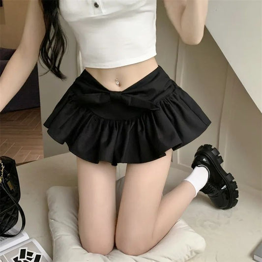 Pettiskirt Hot Girl Sweet Long Leg Girl Bow Pantskirt Spring New Simple Black All-matching Skirt - Lucky 22 Products 