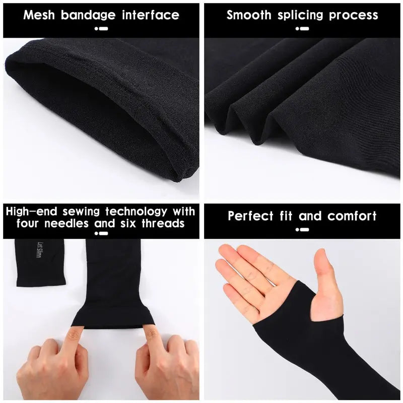 Finger Sleeve Ice Cool Wearing High Elastic Elbow Spring Outdoor Riding Fingerless Fishing Custom Ice Silk Sleeve - 1 Pair - Lucky 22 Products 