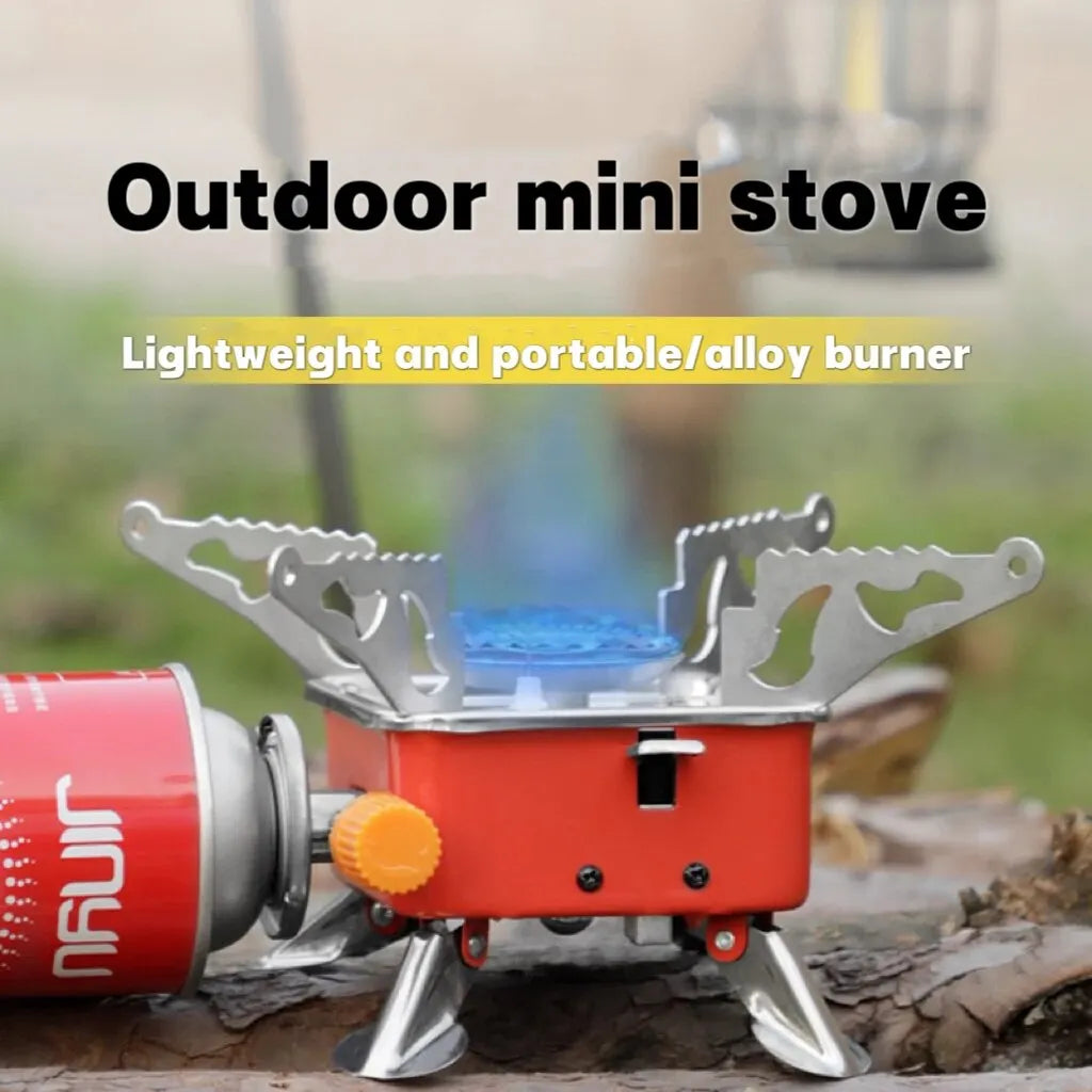 Outdoor Mini Square Stove Portable Folding Gas Stove Card Camping Cooking Utensil Ultra-Light Travel Cookware Hiking Equipment - Lucky 22 Products 