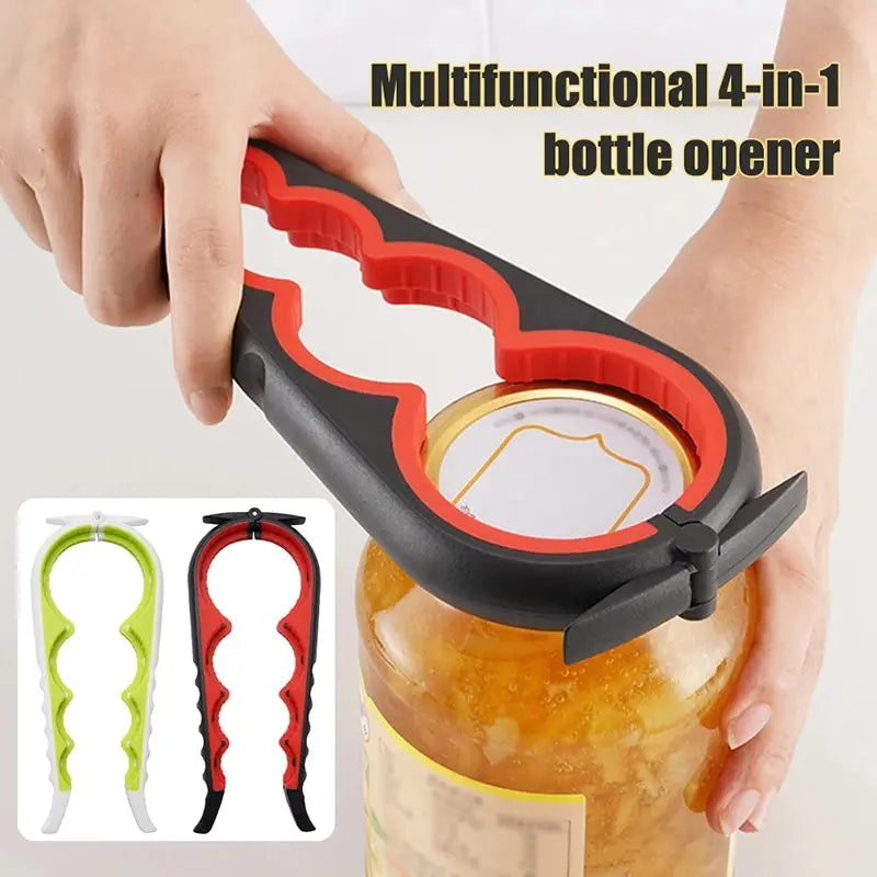 Can Opener Multi Functional Four In One Beverage Bottle Opener Cap Twister Four Position Can Opener Anti Slip Cap Twister - Lucky 22 Products 