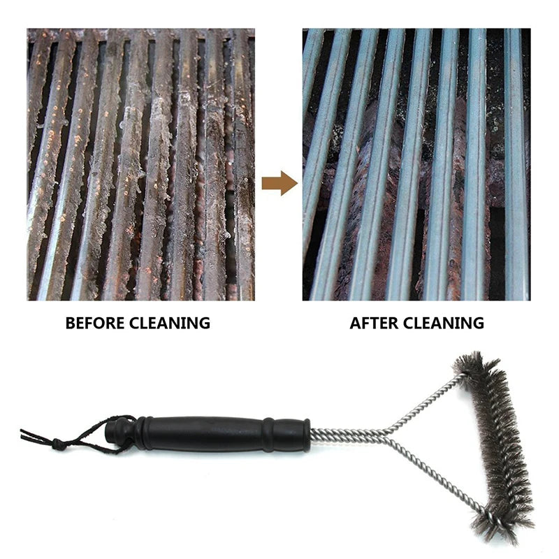 Barbecue Grill BBQ Brush Clean Tool Grill Accessories Stainless Steel Bristles Non-stick Cleaning Brushes Barbecue Accessories - Lucky 22 Products 