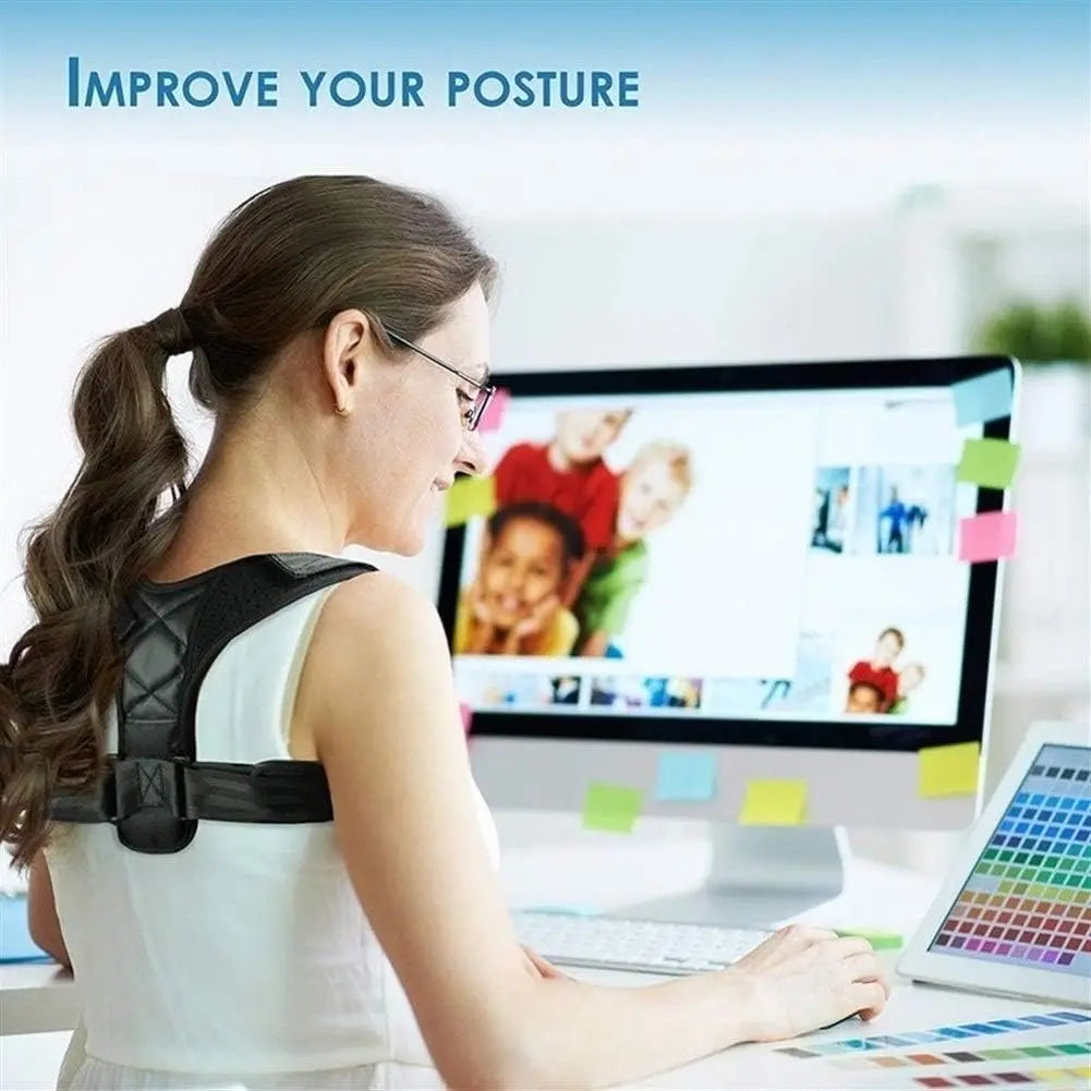 Adjustable Back Shoulder Posture Corrector Belt Clavicle Spine Support Reshape Your Body Home Office Sport Upper Back Neck Brace - Lucky 22 Products 