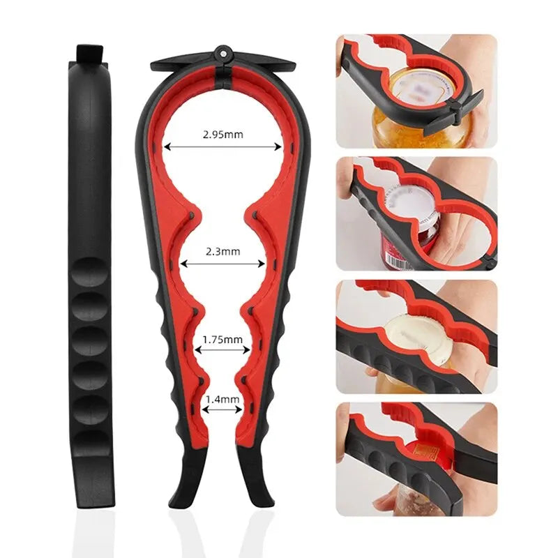 Can Opener Multi Functional Four In One Beverage Bottle Opener Cap Twister Four Position Can Opener Anti Slip Cap Twister - Lucky 22 Products 