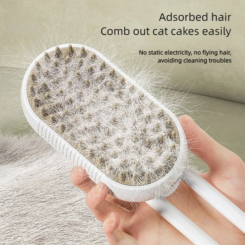 Pet Steam Brush Cat Dog Cleaning Steamy Spray Massage Beauty Comb 3 In 1 Hair Removal Grooming Supplies Pets Accessories - Lucky 22 Products 