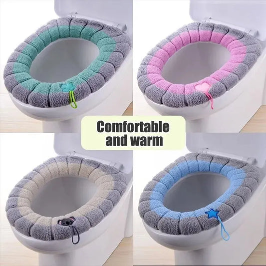 1 Pack Stitched Colour Portable Knitted Toilet Mat