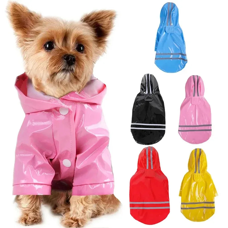 Dog Raincoat Reflective Waterproof Snowproof Pet Coat for Small Puppy Cats Raincoat Chihuahua Bulldog Pets Cape Poncho Costume - Lucky 22 Products 