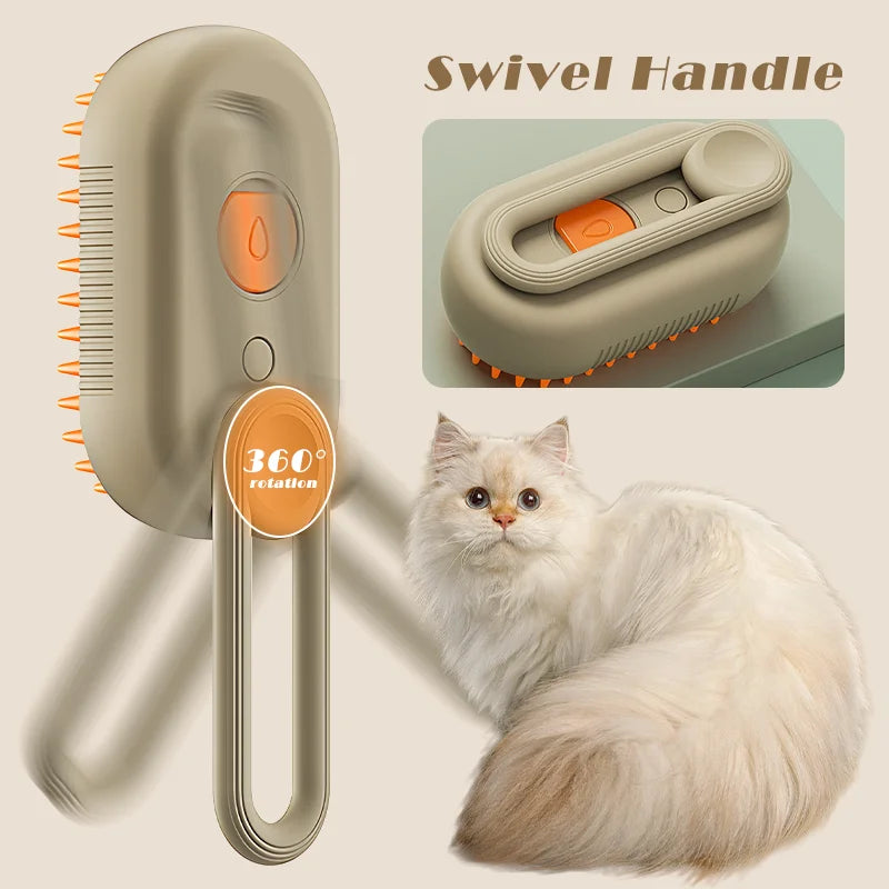 Pet Steam Brush Cat Dog Cleaning Steamy Spray Massage Beauty Comb 3 In 1 Hair Removal Grooming Supplies Pets Accessories - Lucky 22 Products 