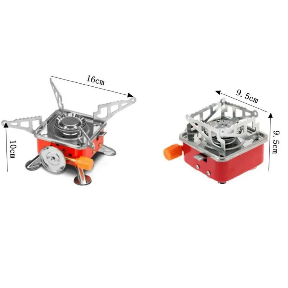 Outdoor Mini Square Stove Portable Folding Gas Stove Card Camping Cooking Utensil Ultra-Light Travel Cookware Hiking Equipment - Lucky 22 Products 