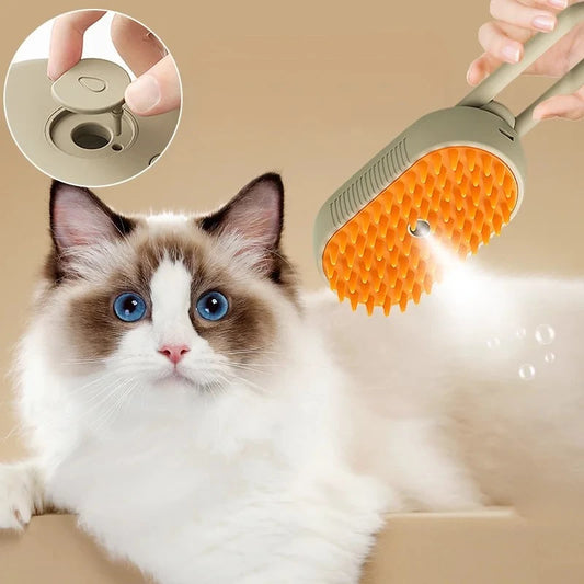 Pet Steam Brush Cat Dog Cleaning Steamy Spray Massage Beauty Comb 3 In 1 Hair Removal Grooming Supplies Pets Accessories - Lucky 22 Products 