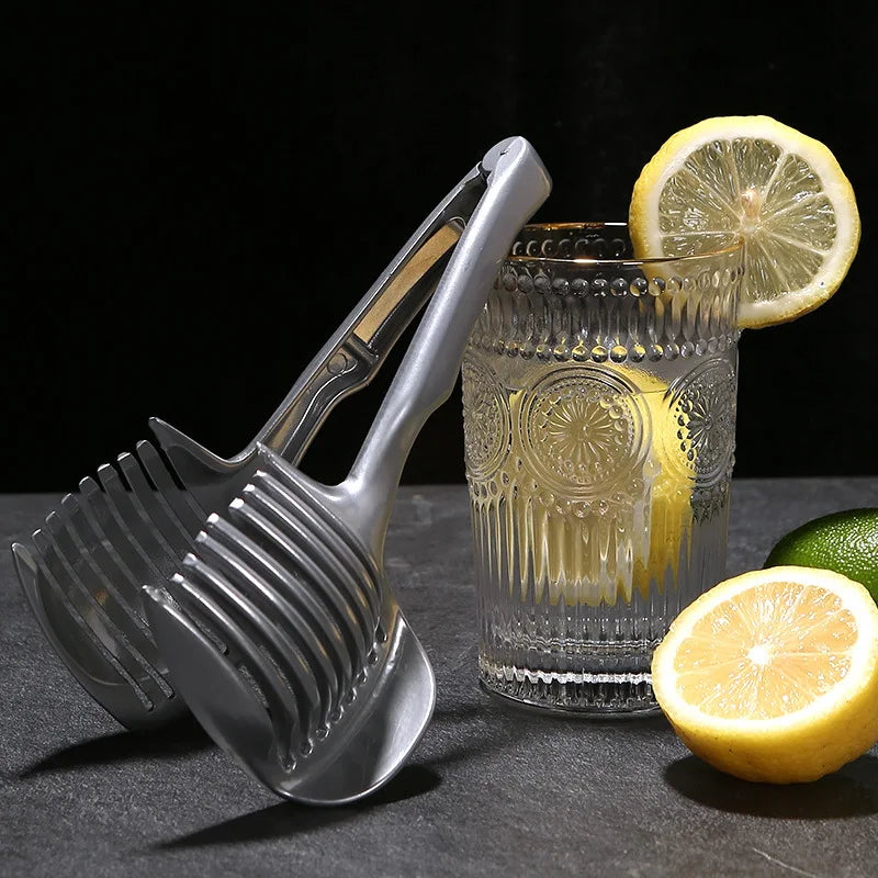 Stainless Steel Kitchen Handheld Orange Lemon Slicer Tomato Cutting Clip Fruit Slicer Onion Slicer KitchenItem Cutter Accessorie - Lucky 22 Products 