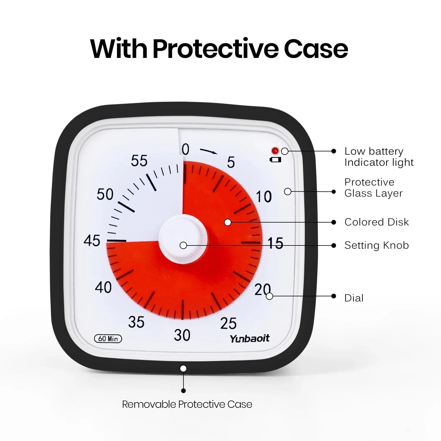 60 Minute Visual Timer with Protective Case - Lucky 22 Products 