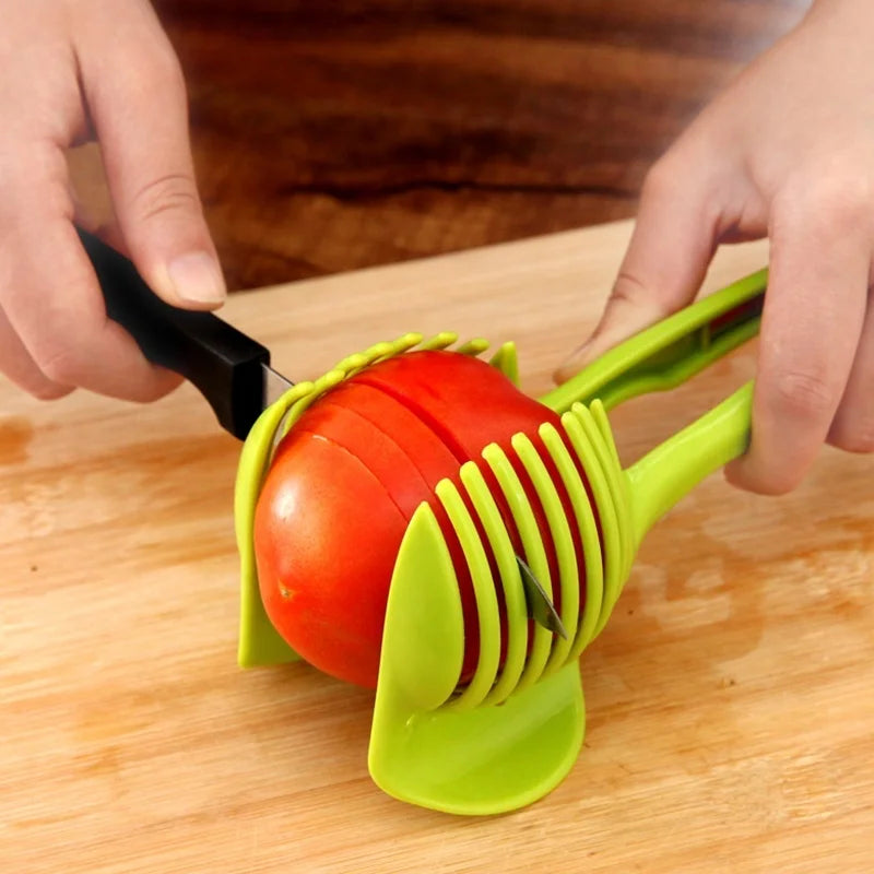 Stainless Steel Kitchen Handheld Orange Lemon Slicer Tomato Cutting Clip Fruit Slicer Onion Slicer KitchenItem Cutter Accessorie - Lucky 22 Products 