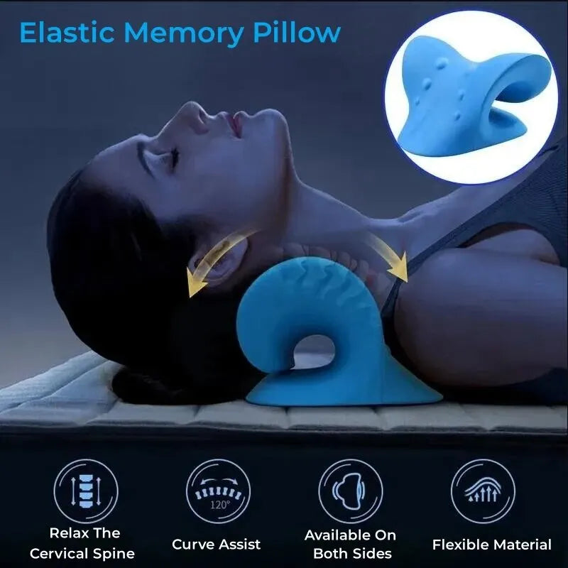 Neck and Shoulder Relaxer Cervical Traction Device for Relief and Cervical Spine Alignment Chiropractic Pillow Neck Stretcher - Lucky 22 Products 