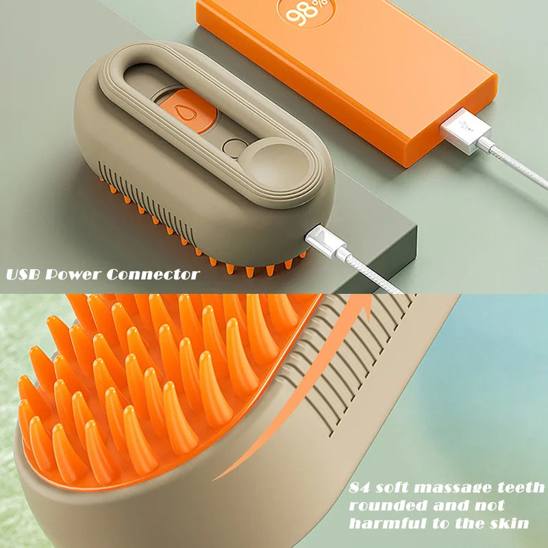 Pet Steam Brush Cat Dog Cleaning Steamy Spray Massage Beauty Comb 3 In 1 Hair Removal Grooming Supplies Pets Accessories - Lucky 22 Products 