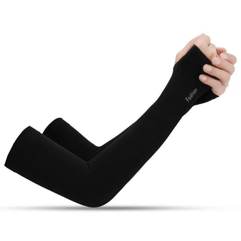 Finger Sleeve Ice Cool Wearing High Elastic Elbow Spring Outdoor Riding Fingerless Fishing Custom Ice Silk Sleeve - 1 Pair - Lucky 22 Products 