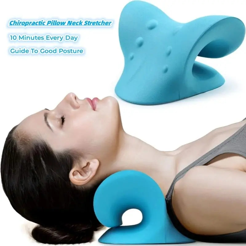 Neck and Shoulder Relaxer Cervical Traction Device for Relief and Cervical Spine Alignment Chiropractic Pillow Neck Stretcher - Lucky 22 Products 