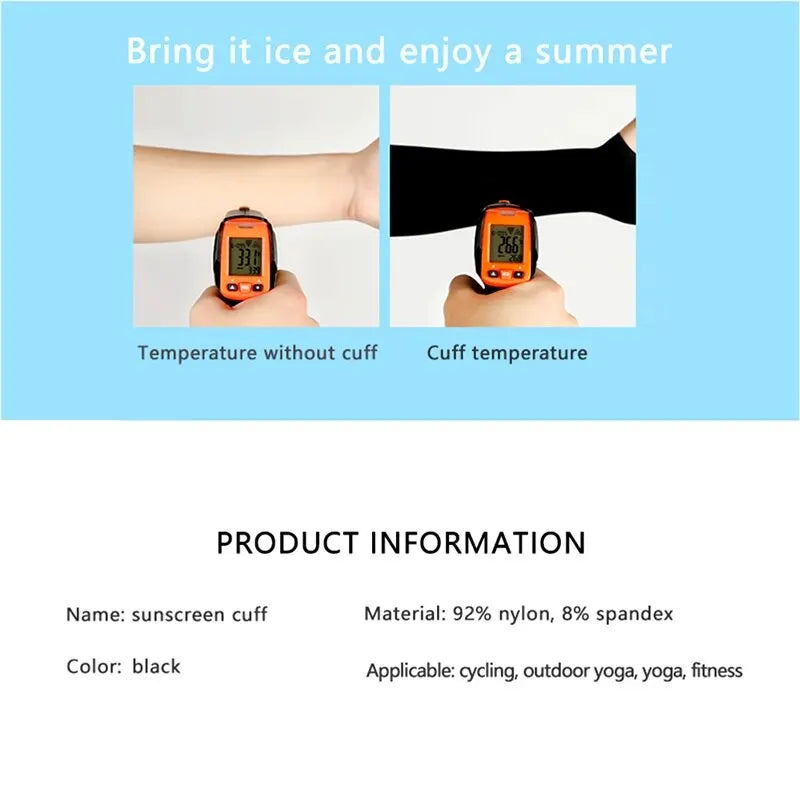 Finger Sleeve Ice Cool Wearing High Elastic Elbow Spring Outdoor Riding Fingerless Fishing Custom Ice Silk Sleeve - 1 Pair - Lucky 22 Products 