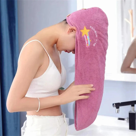 Rapid Dry Towel for Hair Microfiber Towels Anti Frizz Dry Hair Hair Towel Quick Dry Hair Dry Towels for Girls Beach Shower Cap - Lucky 22 Products 