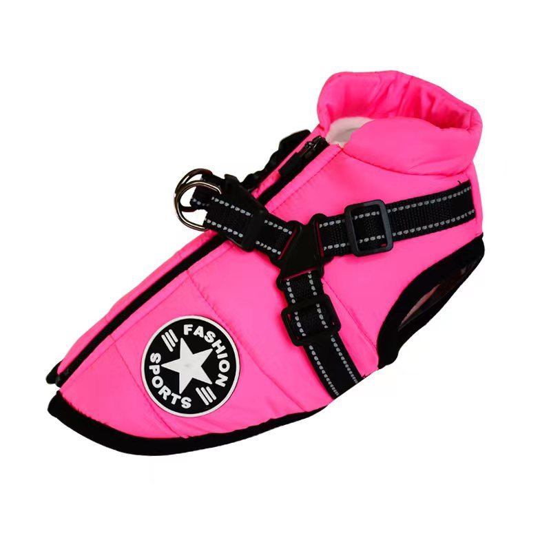 Waterproof Dog Clothes Winter Dog Coat with Harness - Lucky 22 Products 