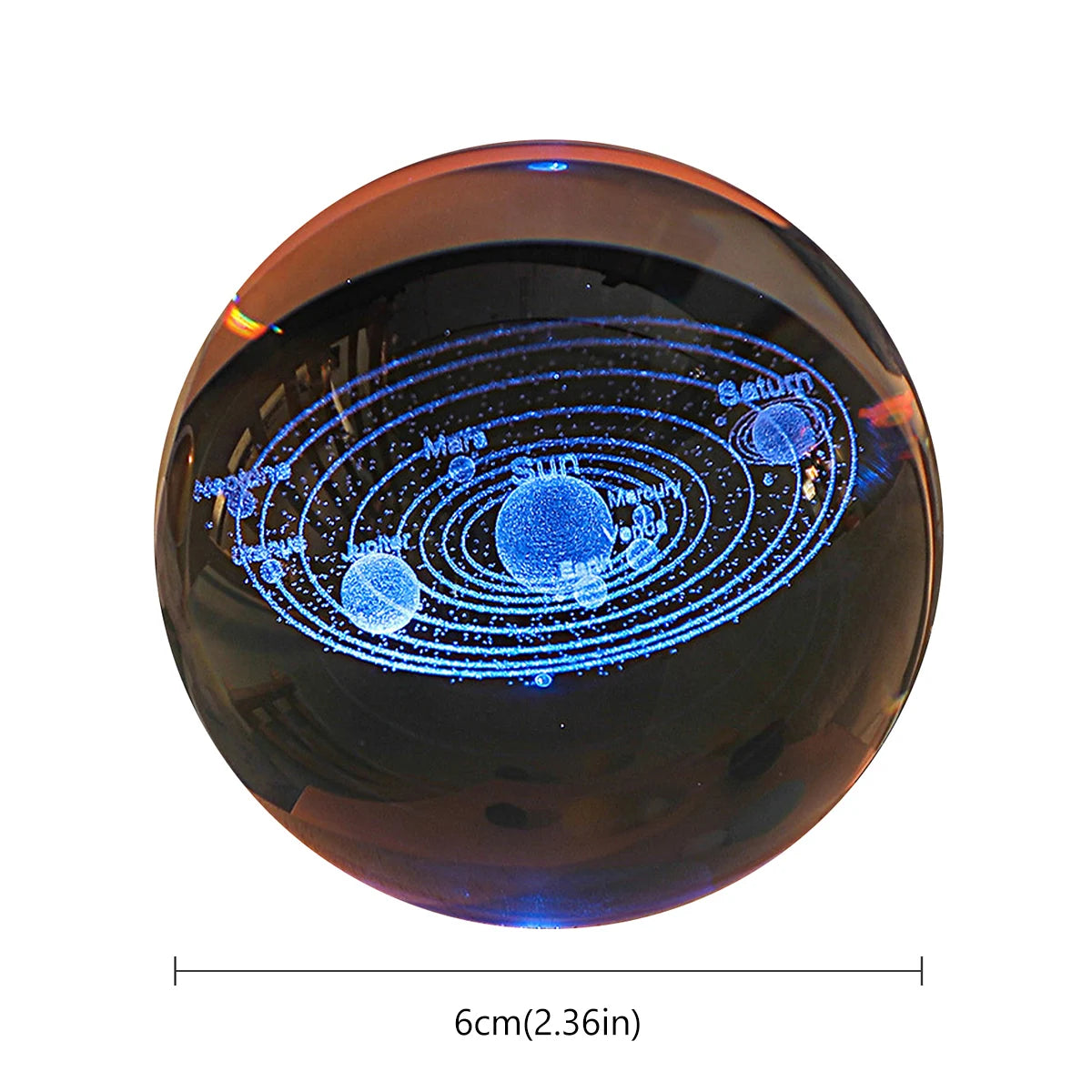 3D Crystal Ball LED Night Light Glowing Planetary Galaxy Lamp 