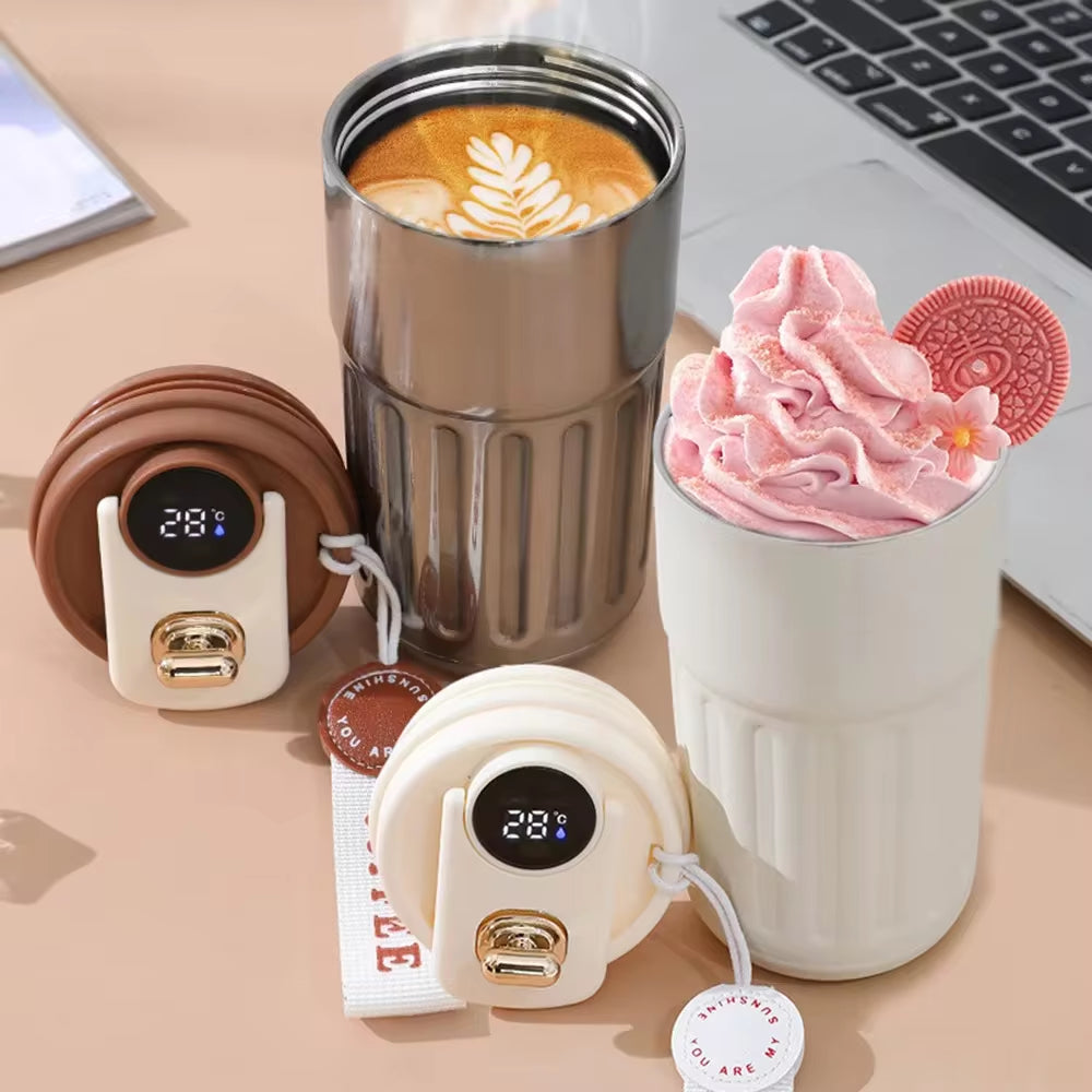 Smart Thermos Bottle LED Temperature Display Coffee Cup 