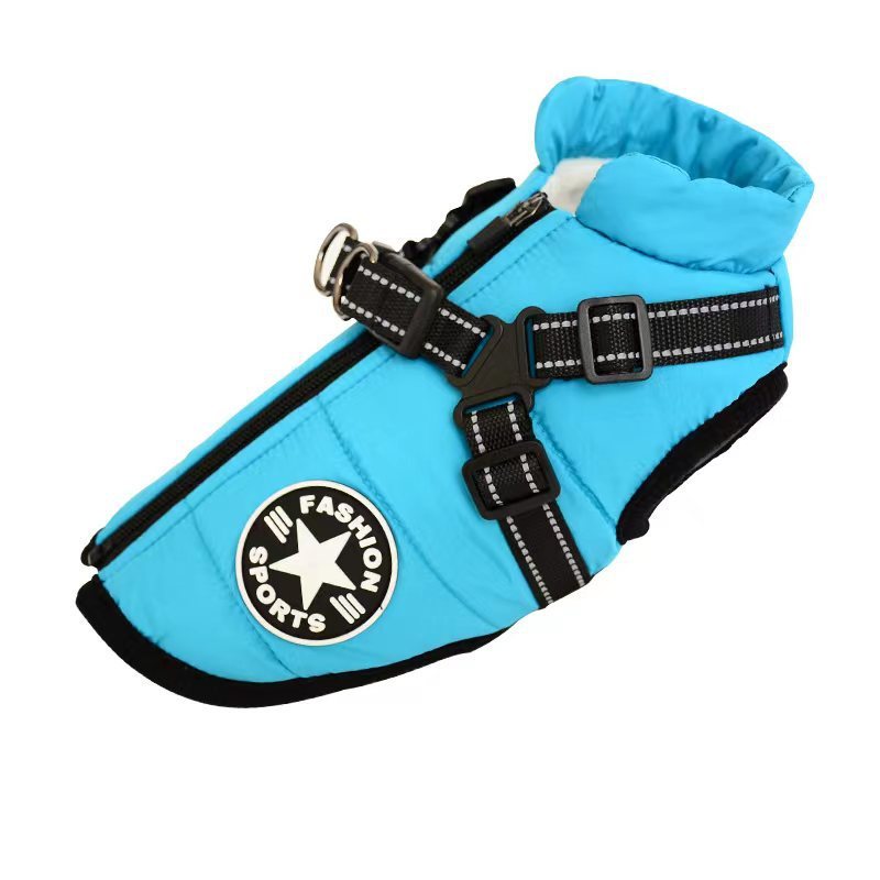 Waterproof Dog Clothes Winter Dog Coat with Harness - Lucky 22 Products 